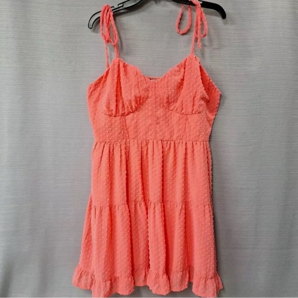 Wild Fable coral pink double lined spaghetti strap sundress - Picture 1 of 4